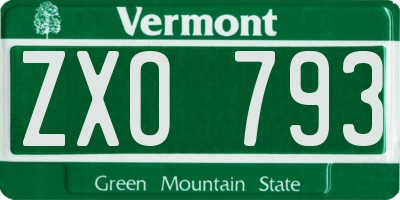 VT license plate ZXO793