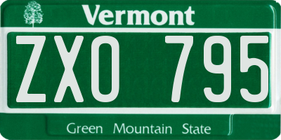 VT license plate ZXO795