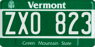 VT license plate ZXO823