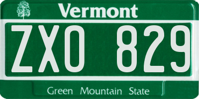VT license plate ZXO829