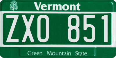 VT license plate ZXO851