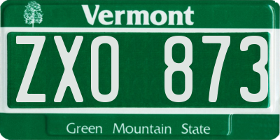 VT license plate ZXO873