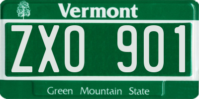 VT license plate ZXO901