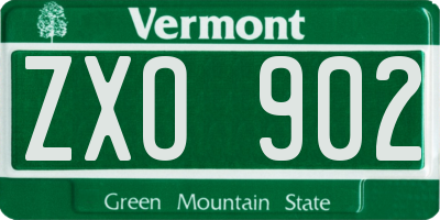 VT license plate ZXO902
