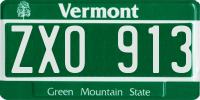 VT license plate ZXO913