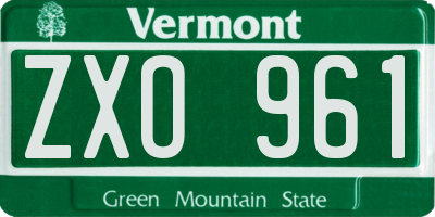 VT license plate ZXO961
