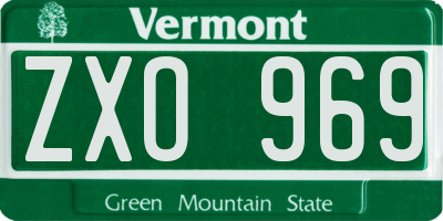 VT license plate ZXO969