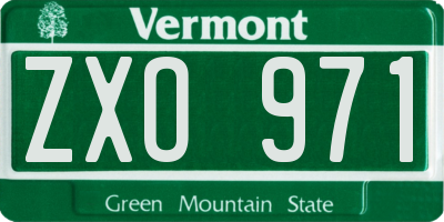 VT license plate ZXO971