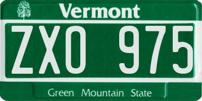 VT license plate ZXO975