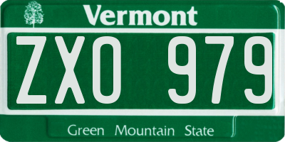 VT license plate ZXO979