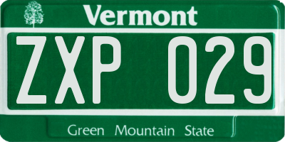 VT license plate ZXP029