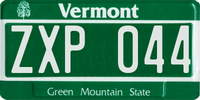 VT license plate ZXP044