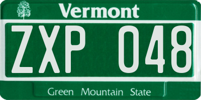 VT license plate ZXP048