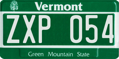 VT license plate ZXP054