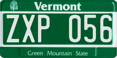 VT license plate ZXP056