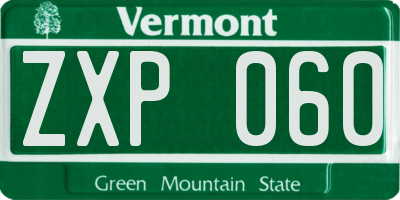 VT license plate ZXP060