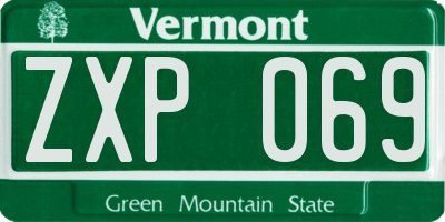 VT license plate ZXP069