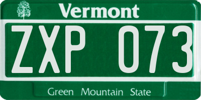 VT license plate ZXP073