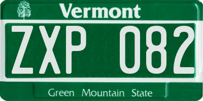 VT license plate ZXP082