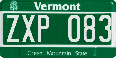 VT license plate ZXP083