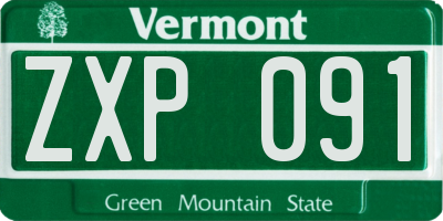 VT license plate ZXP091