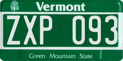VT license plate ZXP093