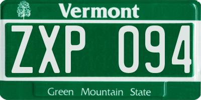VT license plate ZXP094
