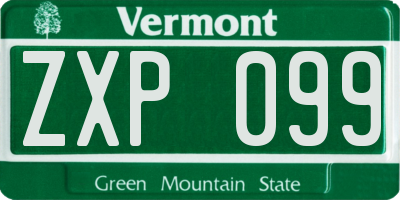 VT license plate ZXP099