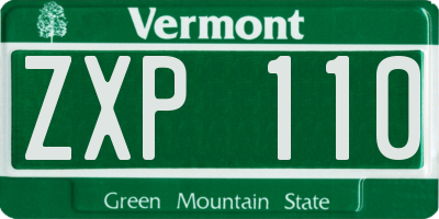 VT license plate ZXP110
