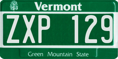 VT license plate ZXP129