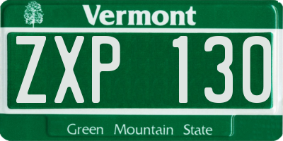VT license plate ZXP130