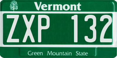 VT license plate ZXP132