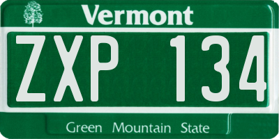 VT license plate ZXP134