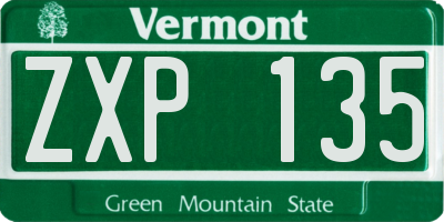 VT license plate ZXP135