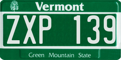VT license plate ZXP139