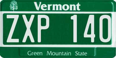 VT license plate ZXP140