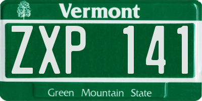 VT license plate ZXP141