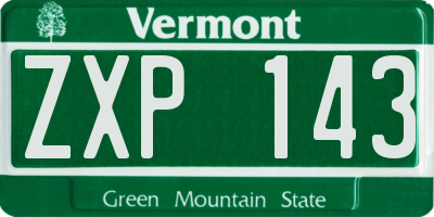 VT license plate ZXP143
