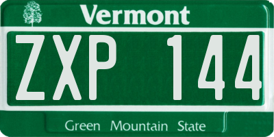 VT license plate ZXP144