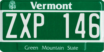 VT license plate ZXP146