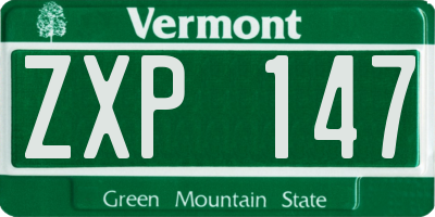 VT license plate ZXP147