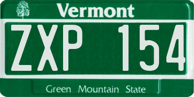 VT license plate ZXP154