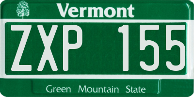 VT license plate ZXP155