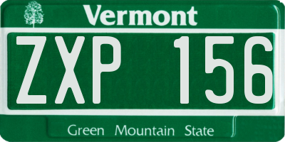 VT license plate ZXP156