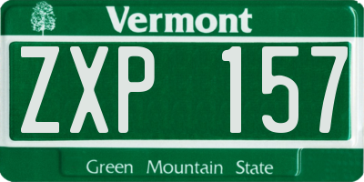 VT license plate ZXP157