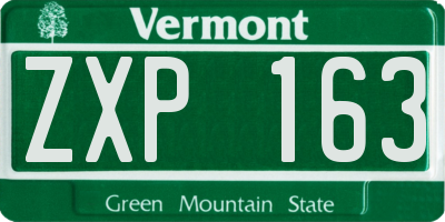 VT license plate ZXP163