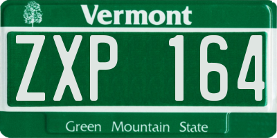 VT license plate ZXP164