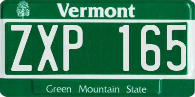 VT license plate ZXP165