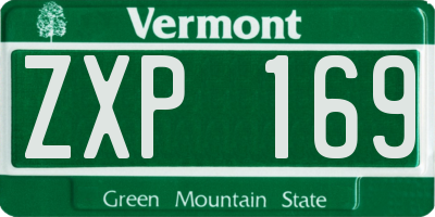 VT license plate ZXP169