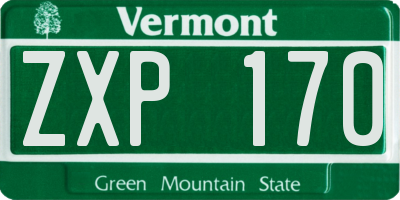 VT license plate ZXP170